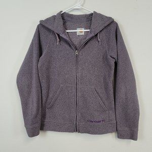Carhartt full zip hooded fleece jacket purple heather size small (4-6) 100052-55